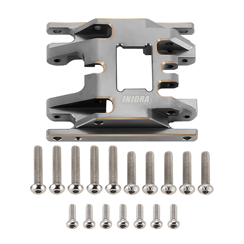 INJORA 53g/Pcs Brass Skid Plate Transmission Mount For 1/18 TRX4M (BRASS TITANIUM)