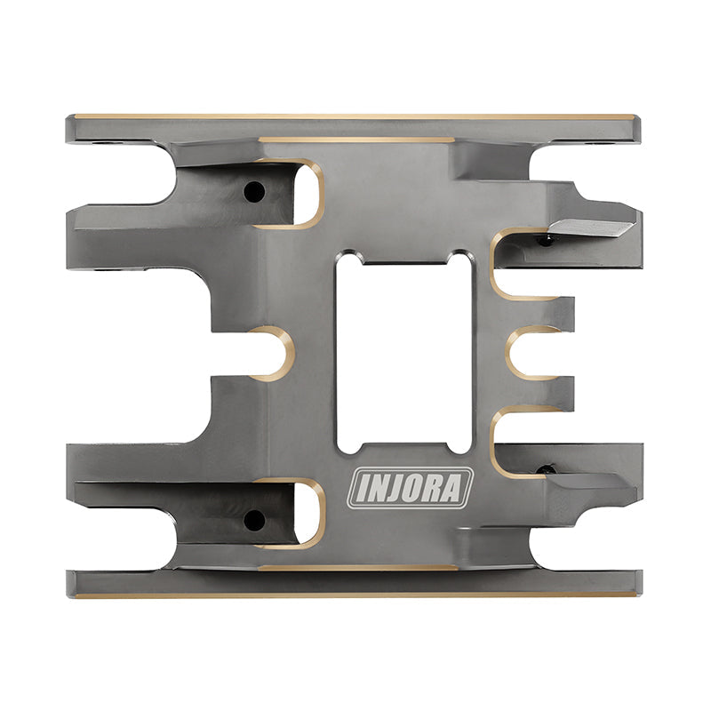 INJORA 53g/Pcs Brass Skid Plate Transmission Mount For 1/18 TRX4M (BRASS TITANIUM)