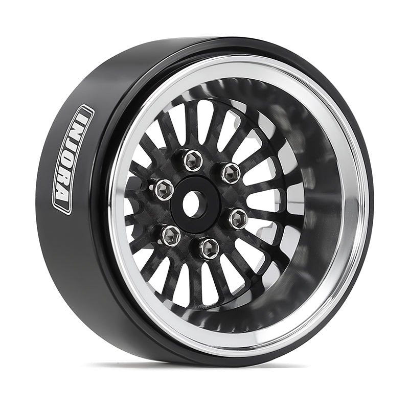 INJORA 1.3" ModuWheel Silver Beadlock Wheels Negative Offset For 1/18 1/24 RC Crawlers