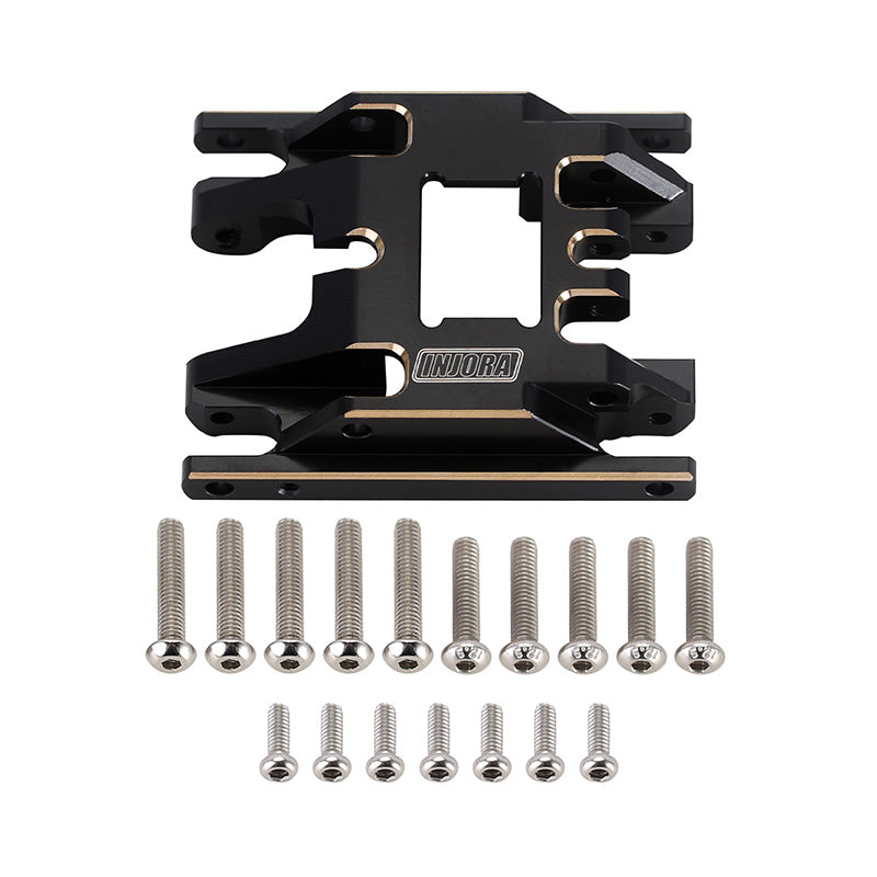 INJORA 53g/Pcs Brass Skid Plate Transmission Mount For 1/18 TRX4M (Black)