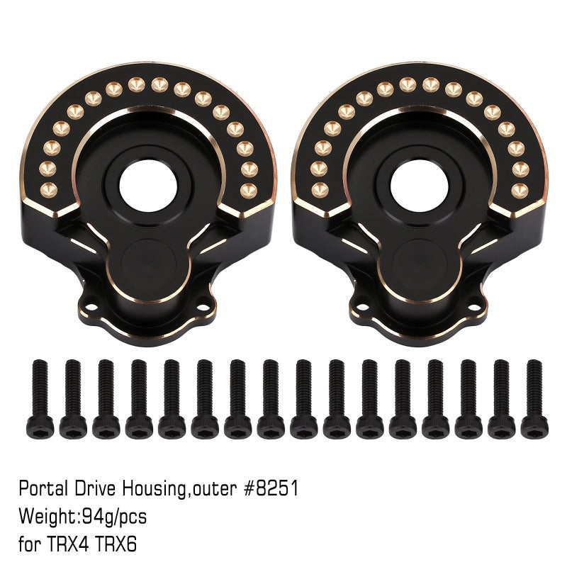 INJORA 94g/Pcs Black Brass Counterweight Outer Portal Drive Housing #8251 For TRX-4 TRX-6