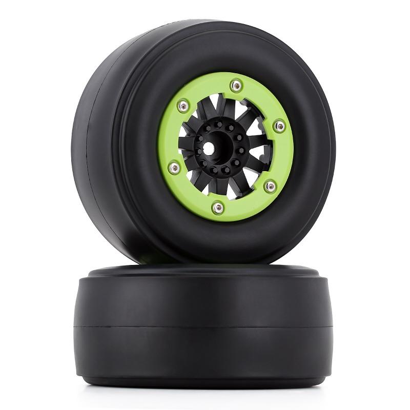 INJORA 2PCS Rear 2.2"/3.0" Drag Racing Beadlock Wheel & Tires For Slash 2WD Losi 22S AE DR10