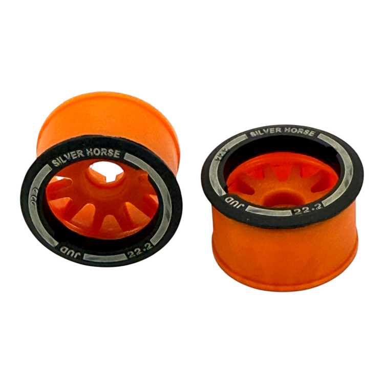 NEXX Racing Mini-Z RWD "JUD" EVO Rear Threaded Side-Wall Carbon Fiber Rims (2mm Offset) (Orange) (2)