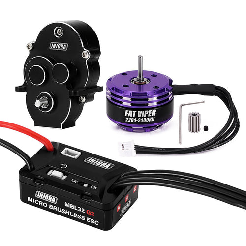 INJORA MBL32 G2 Waterproof Brushless ESC & 2204 Fat Viper Motor For 1/18 TRX4M