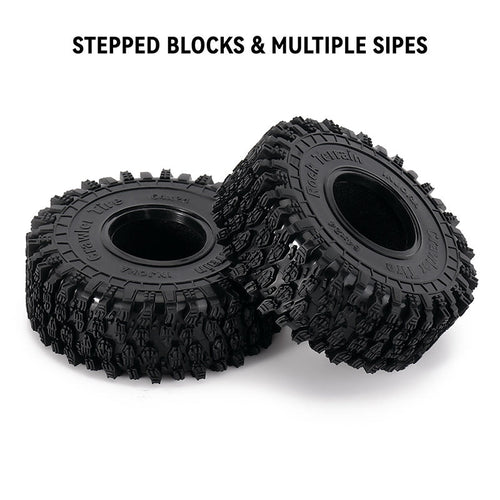 INJORA 1.0" 64*24mm S5 Super Soft Sticky Rock Crawling Tires For 1/18 1/24 RC Crawlers (4) (T1011)