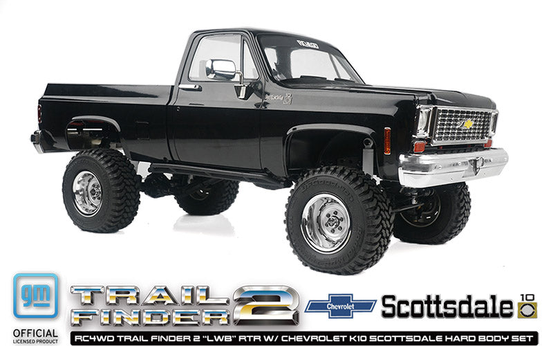 RC4WD Trail Finder 2 "LWB" RTR W/ Chevrolet K10 Scottsdale Hard Body Set (Black)