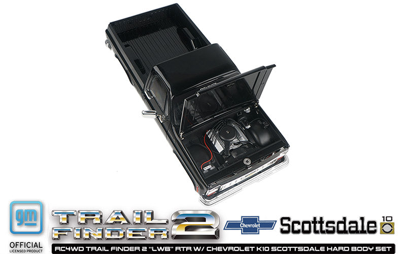 RC4WD Trail Finder 2 "LWB" RTR W/ Chevrolet K10 Scottsdale Hard Body Set (Black)