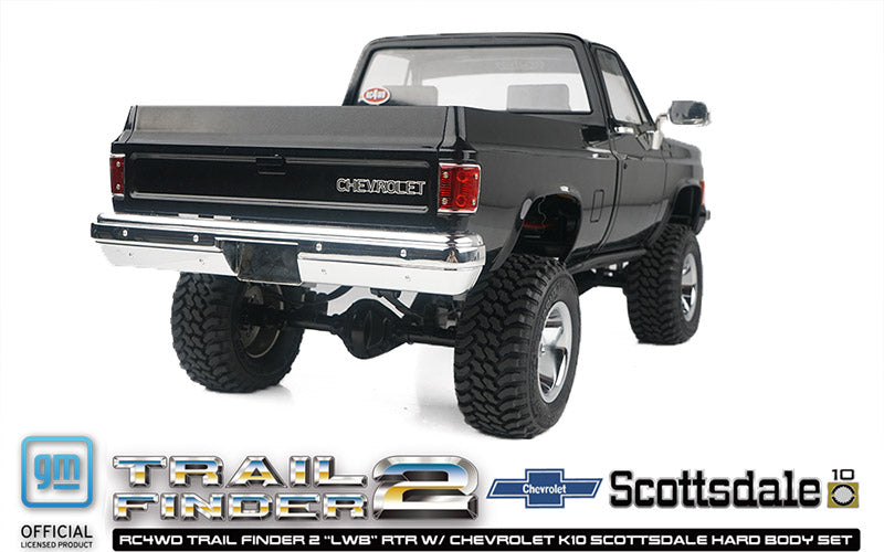 RC4WD Trail Finder 2 "LWB" RTR W/ Chevrolet K10 Scottsdale Hard Body Set (Black)