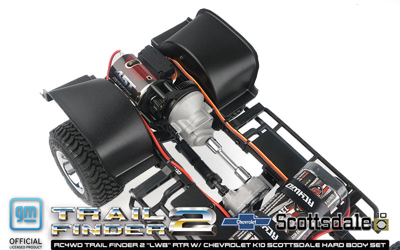 RC4WD Trail Finder 2 "LWB" RTR W/ Chevrolet K10 Scottsdale Hard Body Set (Black)