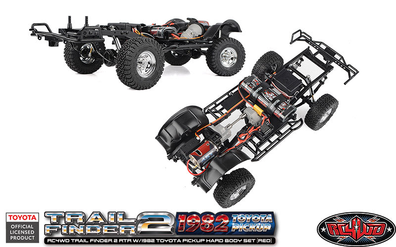 RC4WD Trail Finder 2 1/10 RTR 4WD Electric Trail Truck w/1982 Toyota Pickup Body (Red) w/2.4GHz Transmitter