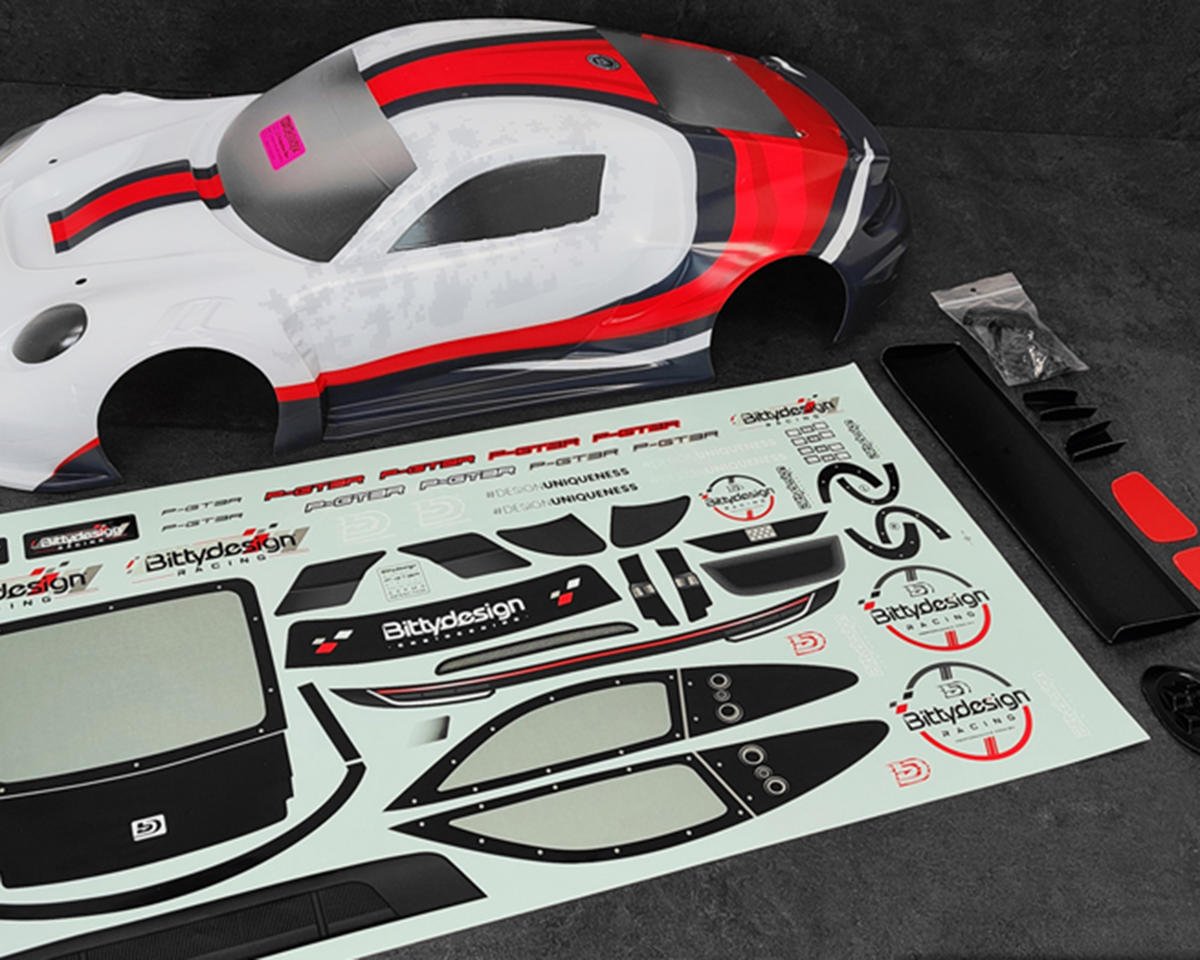Bittydesign P-GT3R Pre-Painted 1/7 Supercar Body (White/Red) (Arrma Infraction/Limitless)