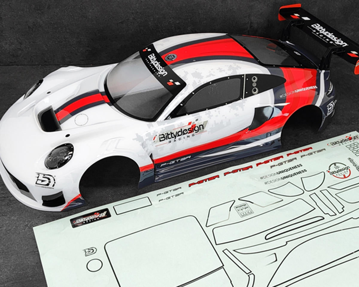Bittydesign P-GT3R Pre-Painted 1/7 Supercar Body (White/Red) (Arrma Infraction/Limitless)