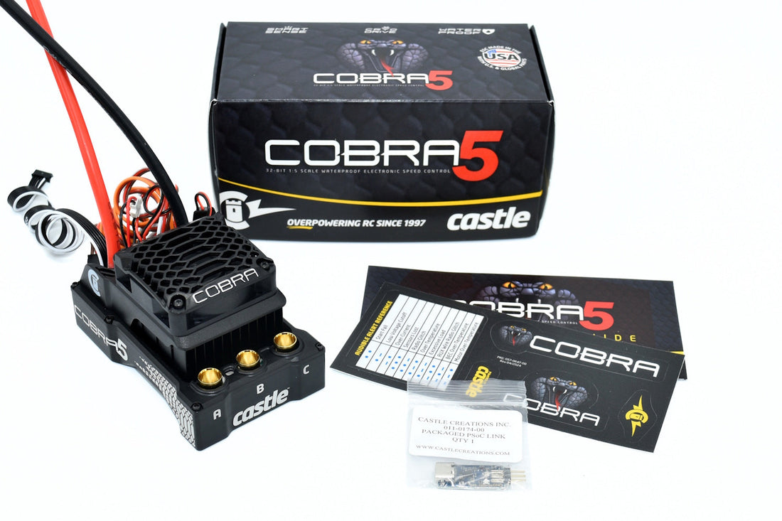 Castle Creations Cobra 5 8S 33.6V ESC 20A PEAK BEC Speed Control