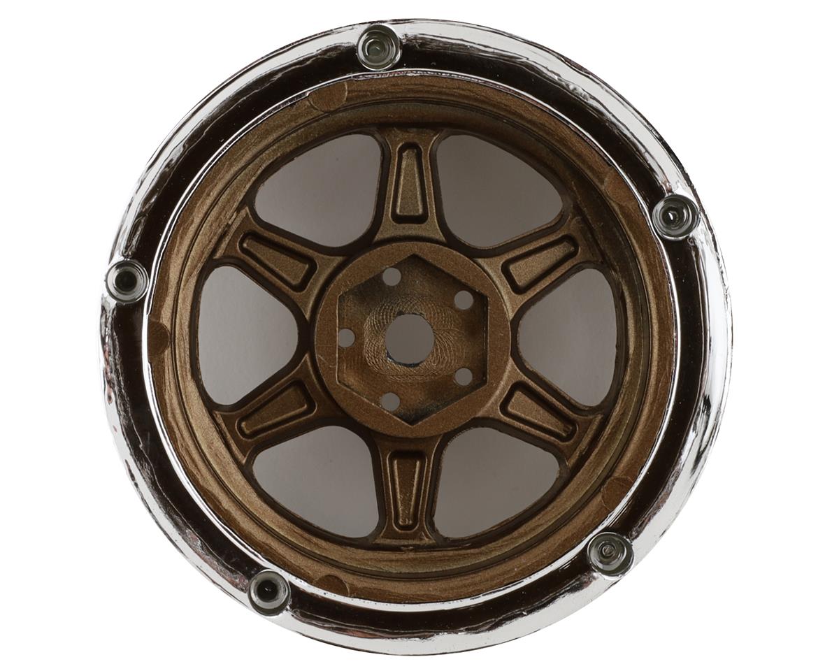 DS Racing Drift Element 6 Spoke Drift Wheels (Bronze & Chrome w/Gold Rivets) (2) (Adjustable Offset) w/12mm Hex