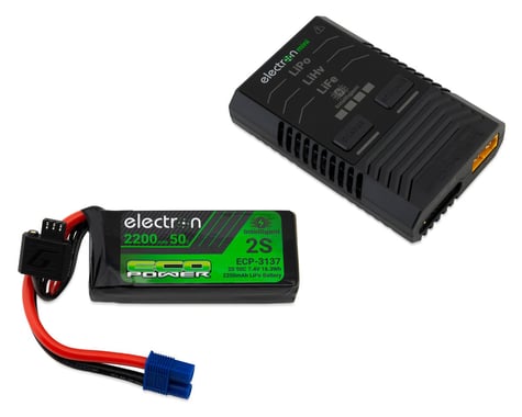 EcoPower Intelligent 2S 2200mAh EC3 LiPo Battery/"Electron Mini" Charger Bundle (SCX10 Series & Other 1/10)