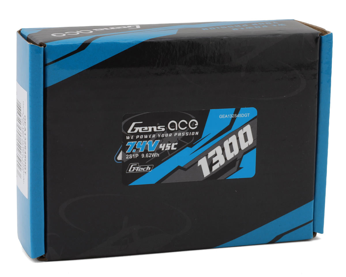 Gens Ace G-Tech Smart 2S LiPo Battery 25C (7.4V/1300mAh) w/T-Style Connector