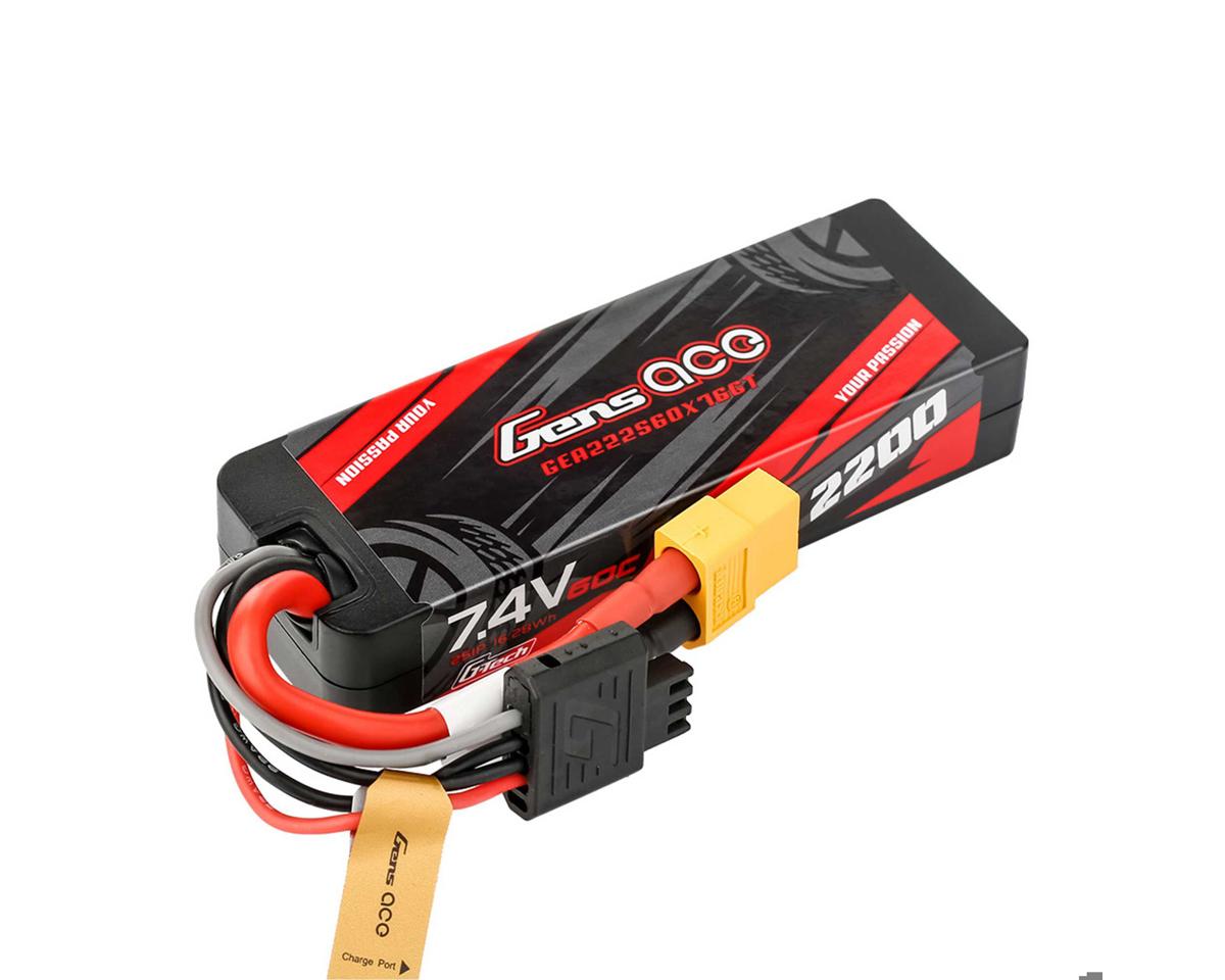 Gens Ace 2S 60C G-Tech Hardcase LiPo Battery Pack (7.4V/2200mAh) w/XT60 Connector