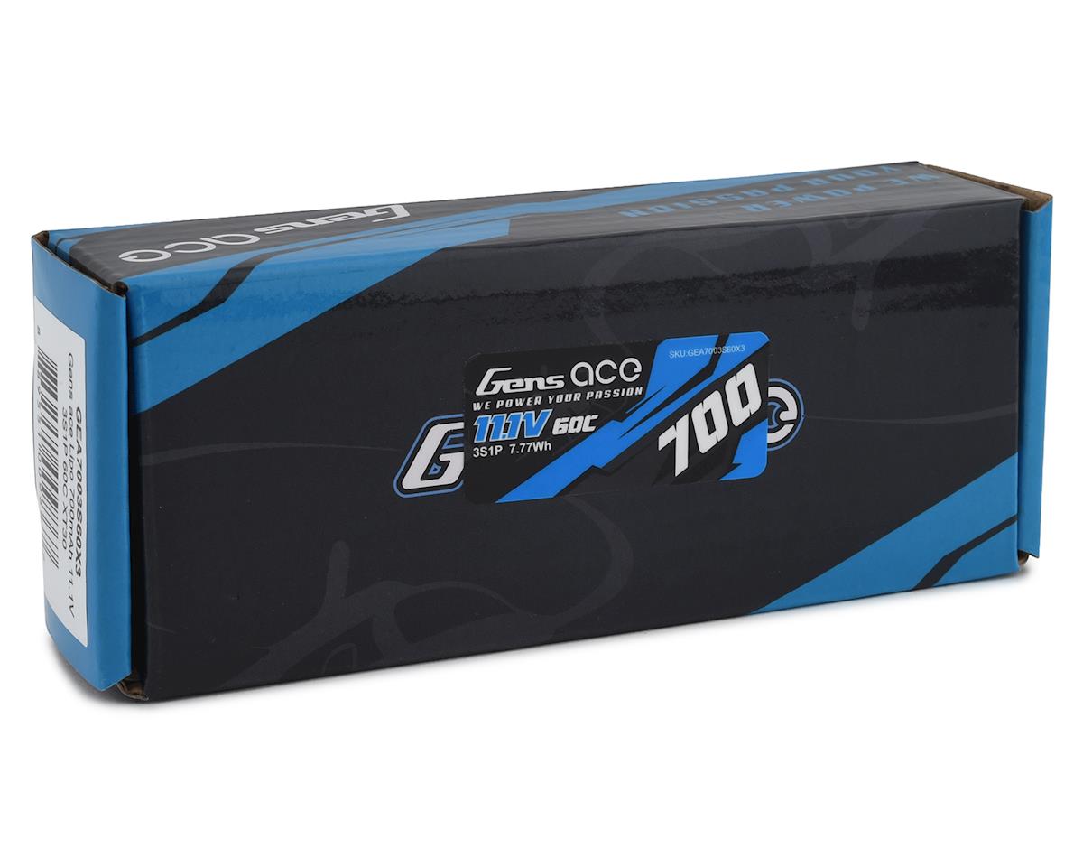Gens Ace 3s LiPo Battery 60C (11.1V/700mAh) (OMP M2/Logo 200) w/XT-30 Connector