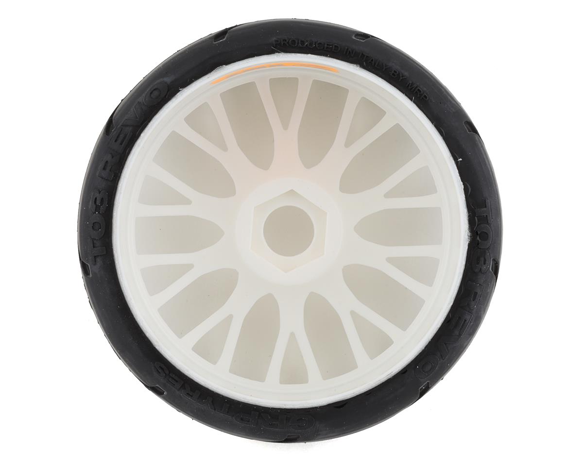 GRP Tires GT - TO3 Revo Belted Pre-Mounted 1/8 Buggy Tires (White) (2) (XB3) w/FLEX Wheel
