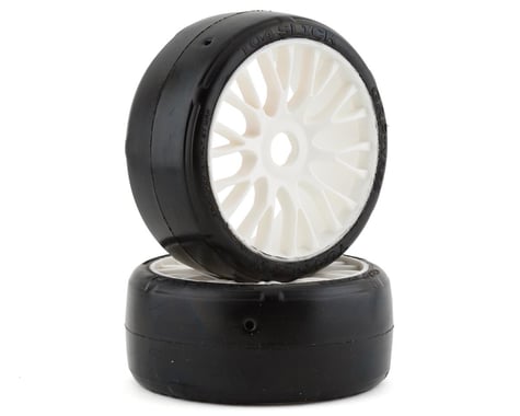 GRP Tires GT - TO4 Slick Belted Pre-Mounted 1/8 Buggy Tires (White) (2) (XB3) w/FLEX Wheel