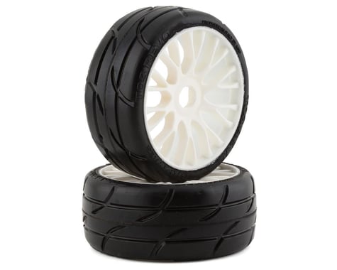 GRP Tires GT - TO3 Revo Belted Pre-Mounted 1/8 Buggy Tires (White) (2) (XB3) w/RIGID Wheel