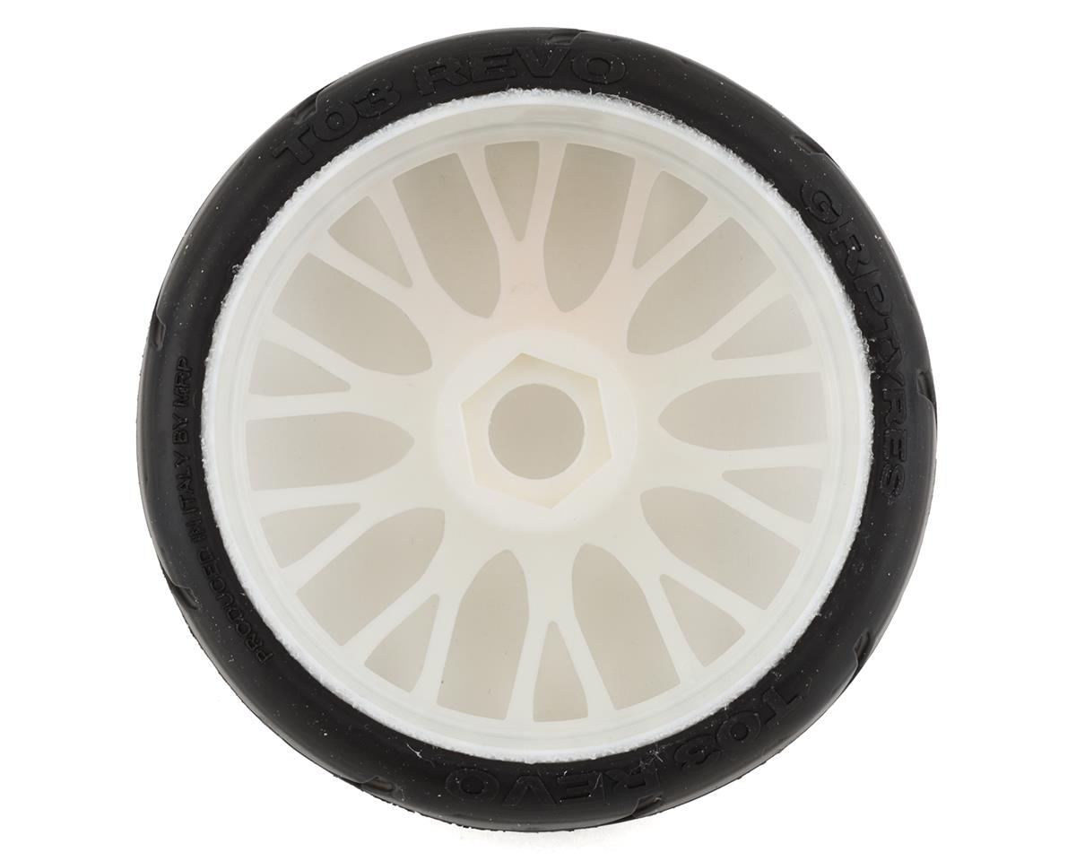 GRP Tires GT - TO3 Revo Belted Pre-Mounted 1/8 Buggy Tires (White) (2) (XB3) w/RIGID Wheel