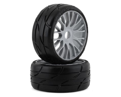 GRP Tires GT - TO3 Revo Belted Pre-Mounted 1/8 Buggy Tires (Silver) (2) (XB3) w/FLEX Wheel