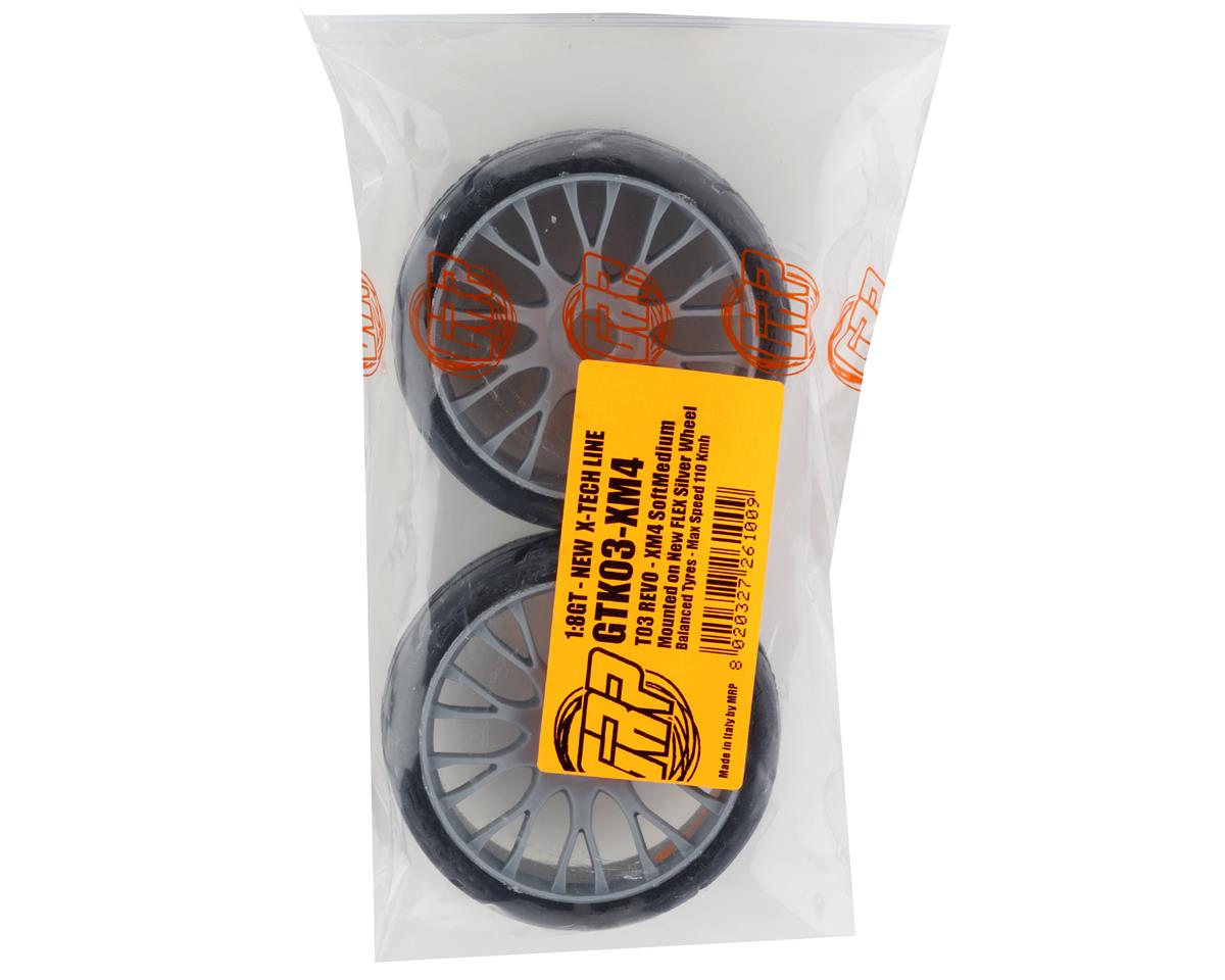 GRP Tires GT - TO3 Revo Belted Pre-Mounted 1/8 Buggy Tires (Silver) (2) (XM4) w/FLEX Wheel