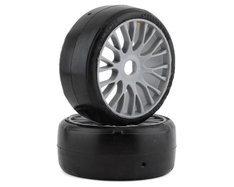 GRP Tires GT - TO4 Slick Belted Pre-Mounted 1/8 Buggy Tires (Silver) (2) (XB3) w/FLEX Wheel