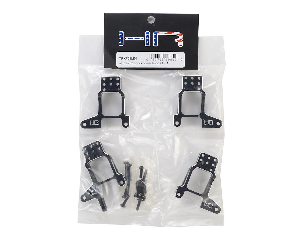 Hot Racing Aluminum Shock Tower Hoops for Traxxas TRX-4 (Black)