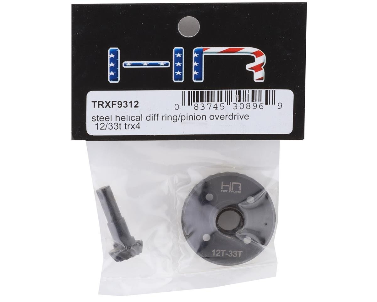 Hot Racing Steel Helical Overdrive Differential Ring/Pinion Gear for Traxxas TRX-4