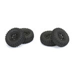 RC CAR/ RC TRUCKS/ Pro-Line Axial SCX24 1.0" Hyrax Pre-Mounted Tires w/Black Impulse Wheel (4)