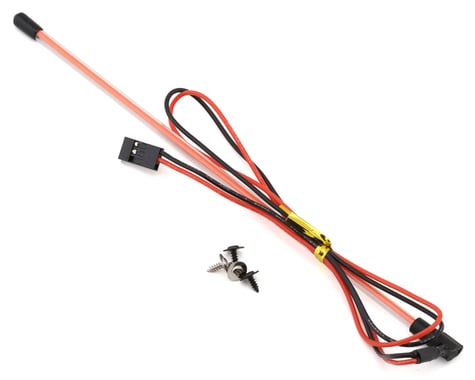 Injora 1/10 Rock Crawler Scale LED Light Whip (195mm) (Bottom Fixed) (Red)