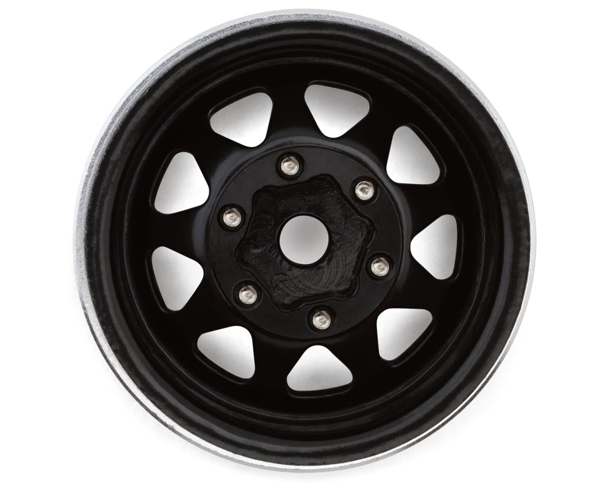 Injora 1.0" Deep Dish Stamped Steel Micro Rock Crawler Beadlock Wheels (15g ea) (Black) (4)