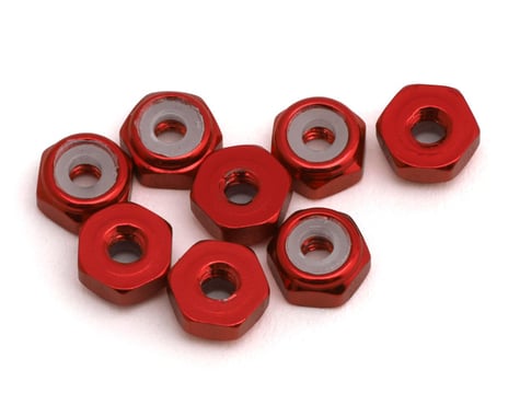 Kyosho Mini-Z 2mm Aluminum Ny-Lock Nuts (Red) (8)