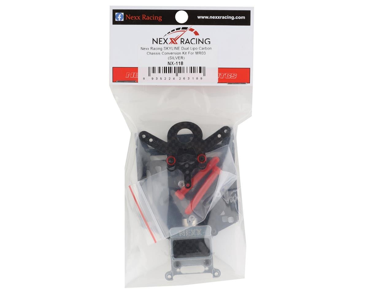 NEXX Racing Skyline Dual Lipo Carbon Chassis Conversion Kit For MR03 (Silver)