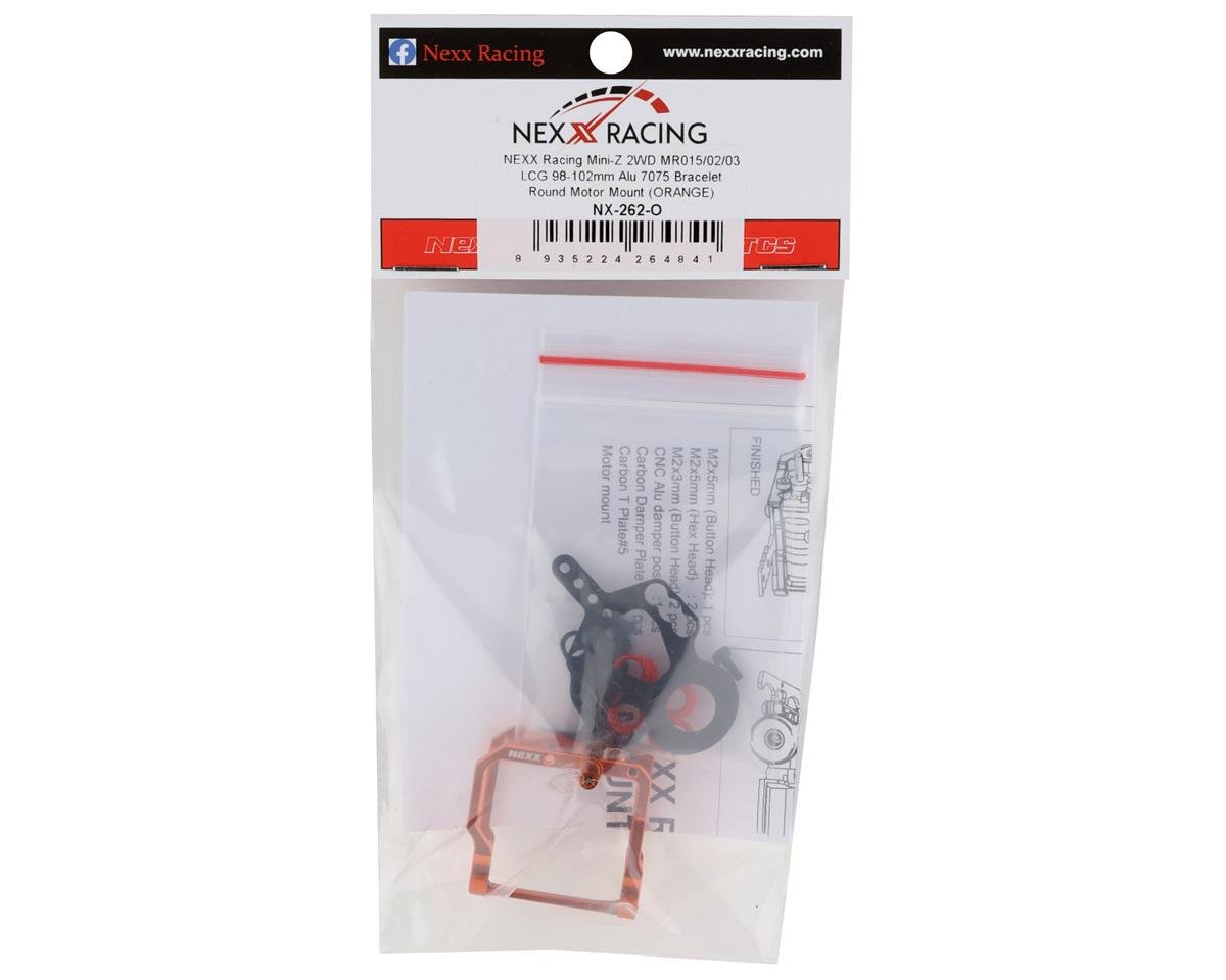 NEXX Racing Aluminum "Bracelet" LCG Round Motor Mount for 98-102mm (Orange)