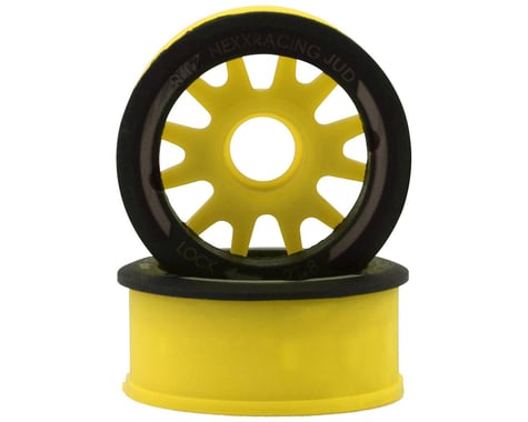 NEXX Racing Mini-Z RWD "JUD" EVO Front Threaded Side-Wall Carbon Fiber Rims (0mm Offset) (Yellow) (2)