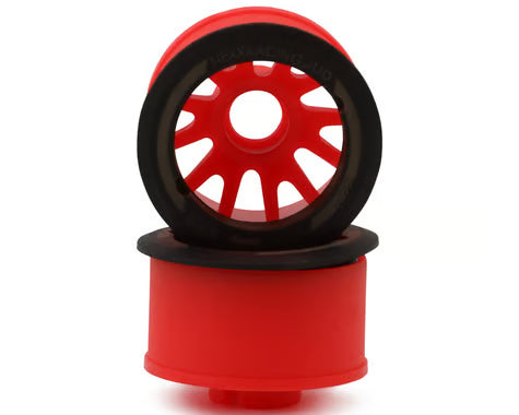 NEXX Racing Mini-Z RWD "JUD" EVO Rear Threaded Side-Wall Carbon Fiber Rims (3mm Offset) (Red) (2)