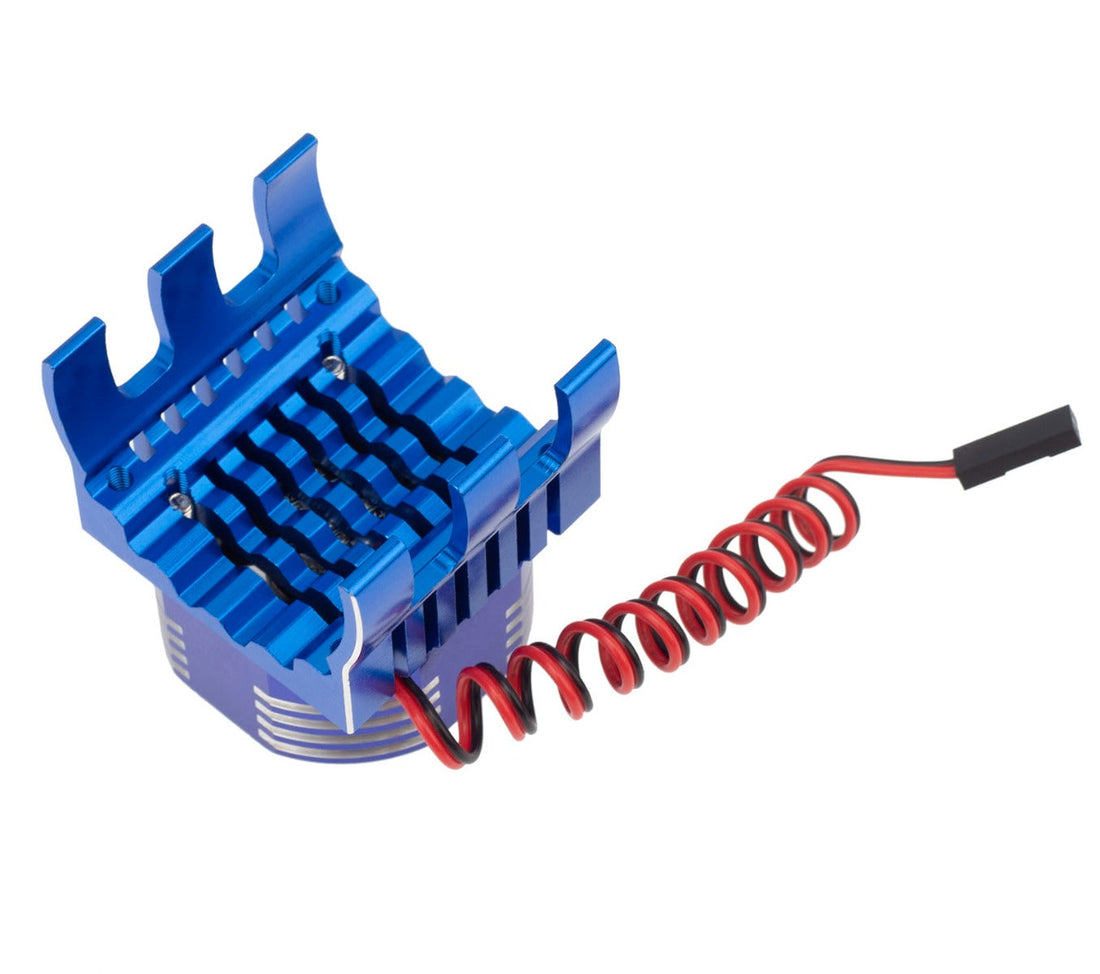 PowerHobby 1/8 Aluminum High Speed LED Lights Cooling Fan Heatsink Mount Blue