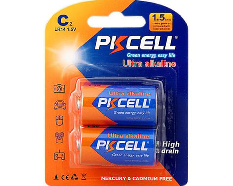 PKCell Ultra Alkaline (1.5V) C Batteries 2 Pack