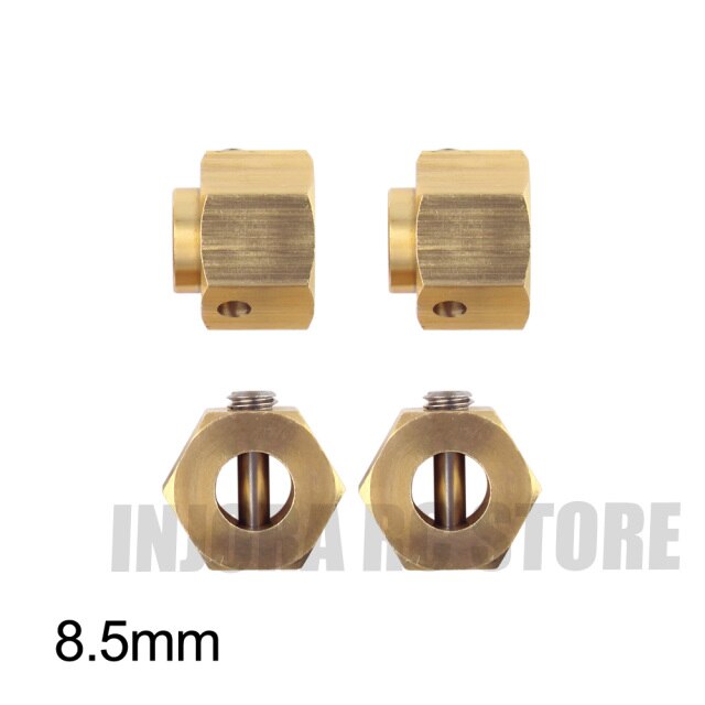 INJORA 4PCS 12mm Heavy Brass Wheel Hex Hub 8.5mm Extenders For Traxxas TRX4