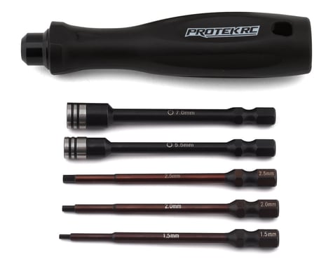 ProTek RC "TruTorque" 5-Piece 1/4" Drive Hex & Nut Driver Set (1.5, 2.0, 2.5mm Hex & 5.5, 7mm Nut Driver)