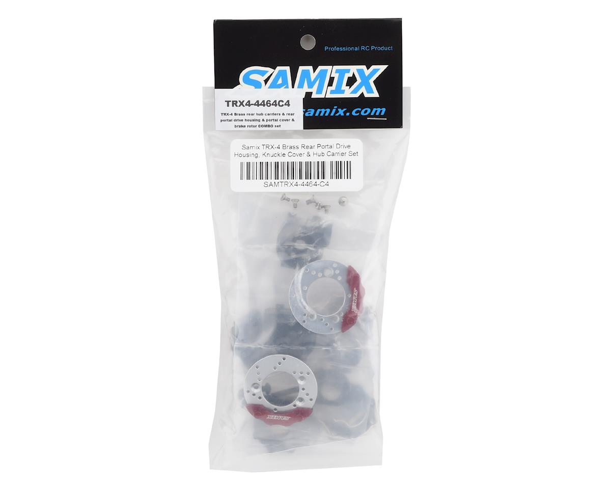 Samix Brass Rear Hub Carriers, Inner & Outer Portal Covers Set for Traxxas TRX-4 (188g) w/Scale Brake Rotors