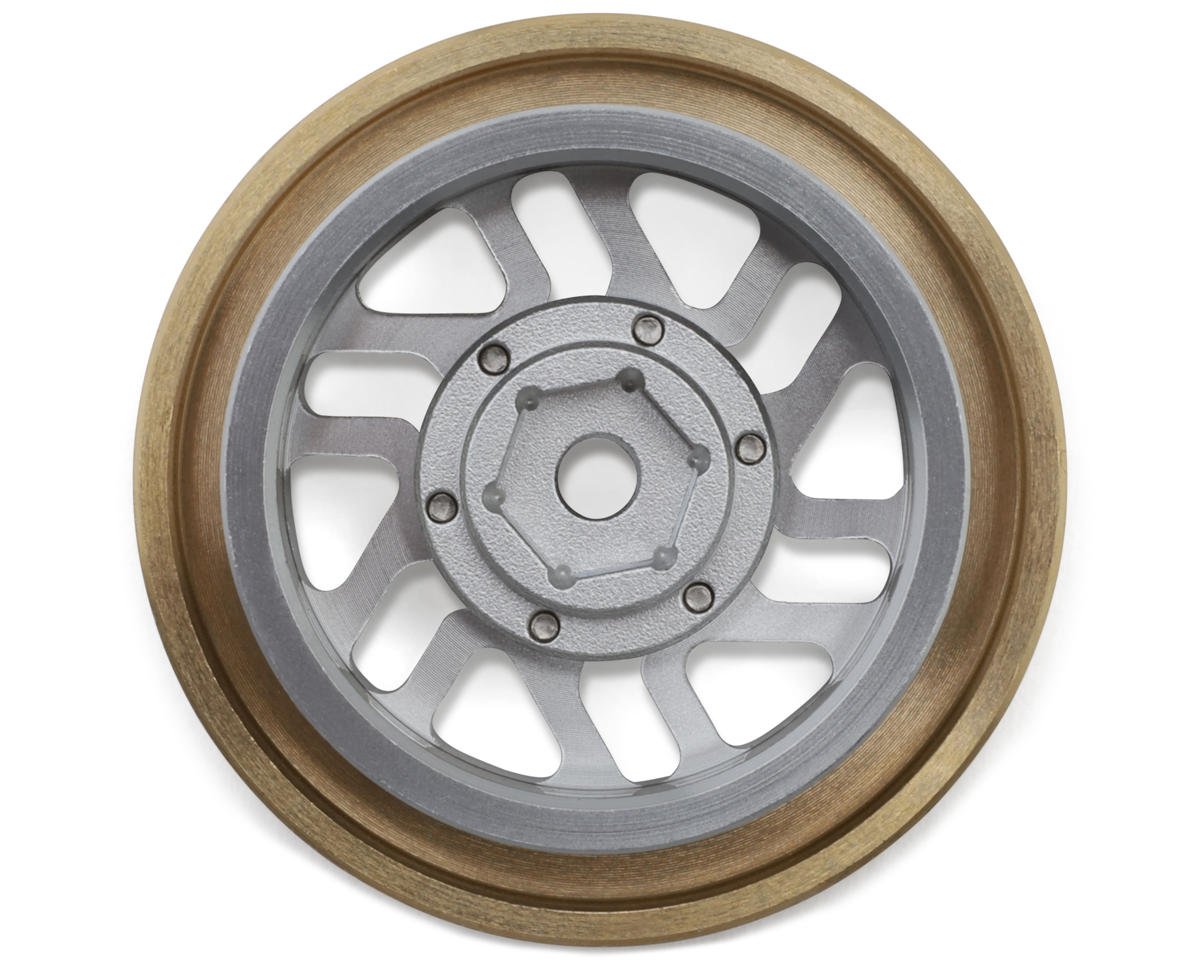 Samix Aluminum/Brass 1.0" Beadlock Wheel Set for Traxxas® TRX-4M™ w/7mm Hex (Silver) (4) (35g) (Adj. Offset)