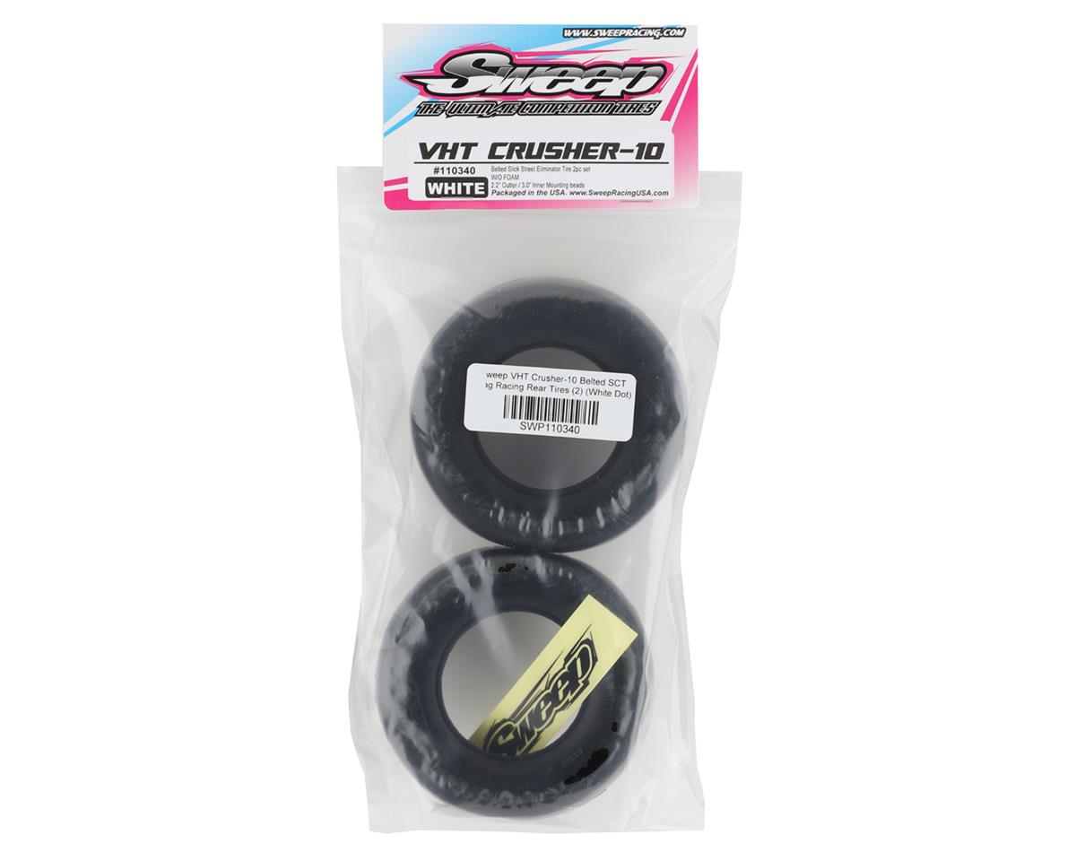 Sweep VHT Crusher-10 Belted SCT Drag Racing Rear Tires (2) (Red Dot)