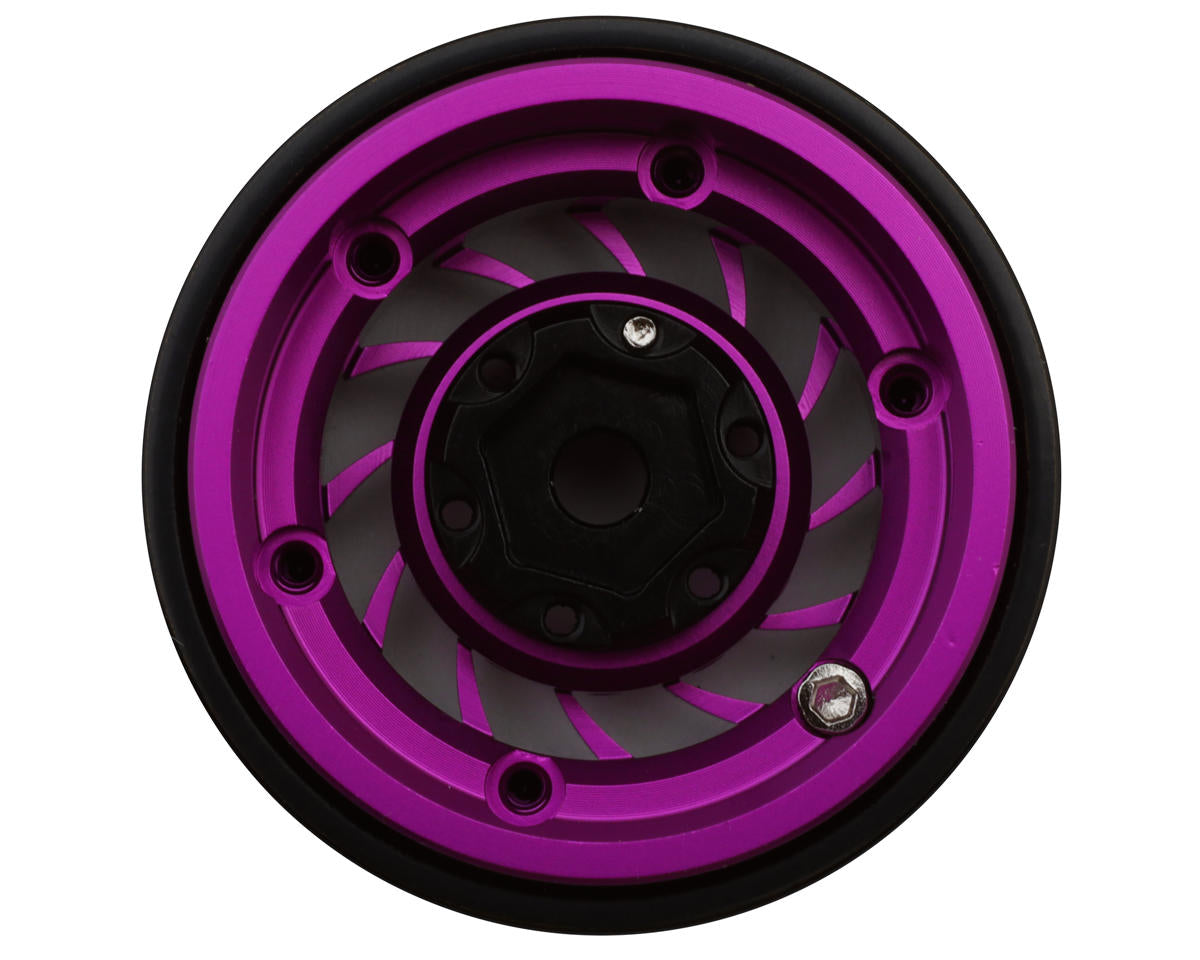 Treal Hobby Type L 1.0" Aluminum Cyclone Beadlock Wheels (Pink) (4) (27.5g ea)