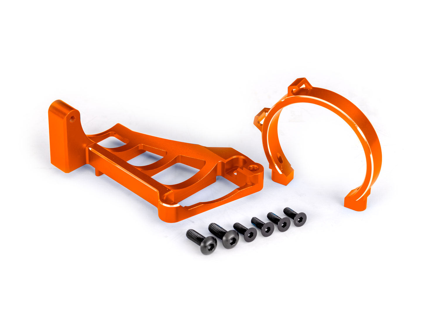 Traxxas Maxx Orange Aluminum Front and Rear Motor Mounts