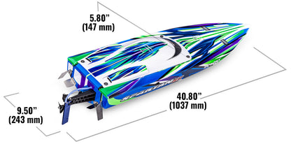 Traxxas Spartan SR Brushless 36" Boat W/Tqi 2.4Ghz Green