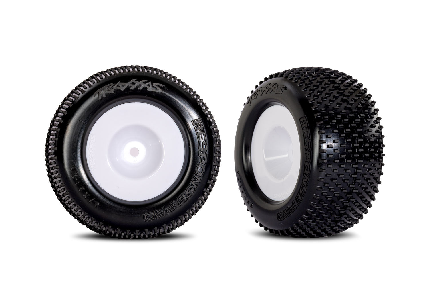 Traxxas Mini XRT White Dished Wheels w/ Response Pro Tires (2)